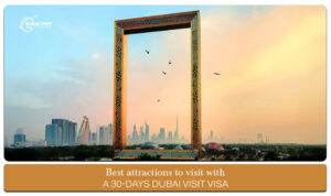 30 days dubai visit visa | 30 days Dubai visa attractions blog banner by the dubai visit visa