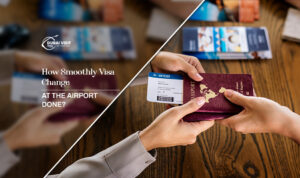 Airport visa change, visa change at the airport blog banner by the The Dubai visit visa