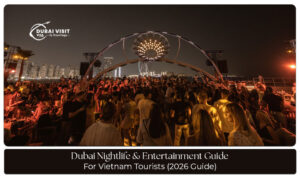Experience Dubai nightlife for Vietnam tourists with rooftop lounges, waterfront dining, and dazzling evening entertainment.