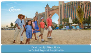 Family attractions in Dubai including theme parks, aquariums, beaches, and interactive experiences