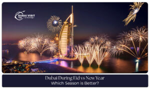 Compare Dubai during Eid and New Year with festive celebrations, attractions, shopping, and entertainment experiences.
