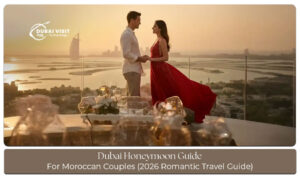 Dubai honeymoon guide for Moroccan couples featuring romantic beaches, luxury resorts, and iconic attractions in 2026.
