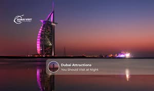 Visitors exploring Dubai attractions illuminated with stunning night lights