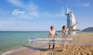 Belize travellers relaxing at a luxury Dubai beach resort