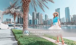Traveller taking photos at Burj Khalifa, Dubai Marina, Museum of the Future, and Palm Jumeirah.