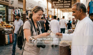 Cash and cards for tourists in Dubai.