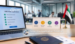 Dubai visa application timeline and key processing stages.