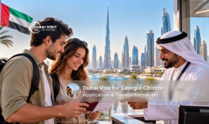 Traveller preparing documents for a Dubai visa application from Georgia.