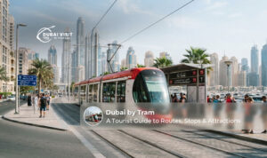 Dubai by Tram showing a convenient way to explore the city.