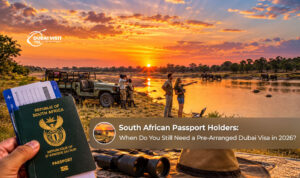 South African traveller reviewing Dubai visa requirements and application documents for a 2026 visit.
